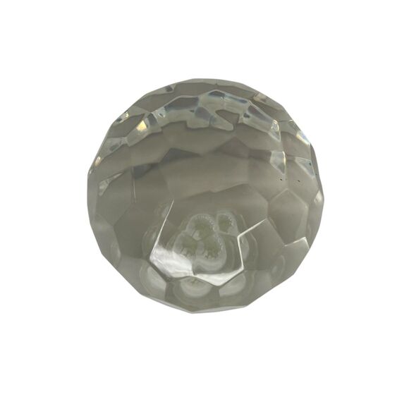 Vtg Mixed Crystal Glass Art Paperweight Lot of 3 Paper Quilled, Faceted, Domed - Picture 7 of 11